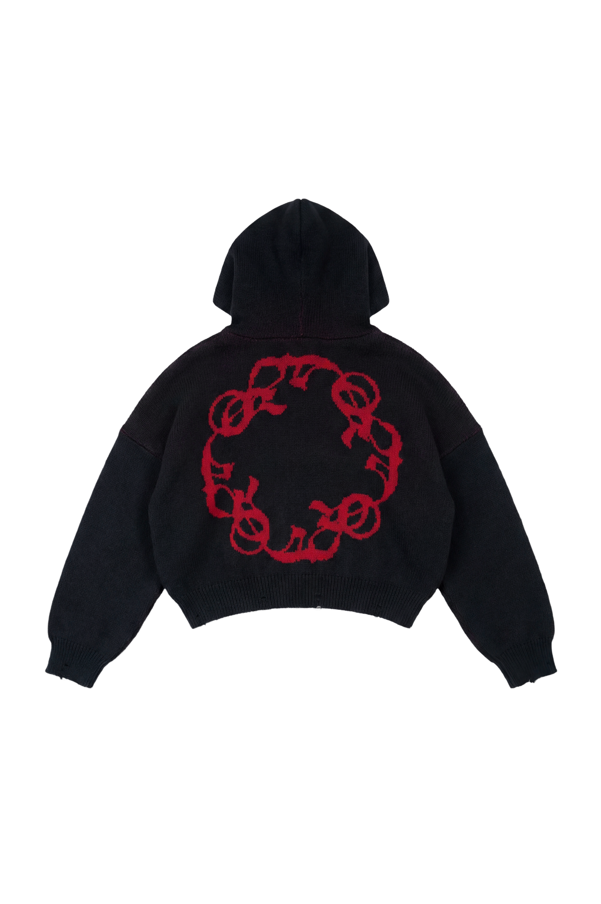 OMERTA BLACK KNITTED ZIP HOODIE