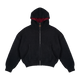 OMERTA BLACK KNITTED ZIP HOODIE