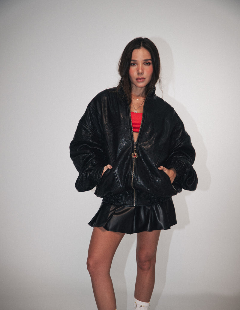 OMERTA BLACK LEATHER JACKET