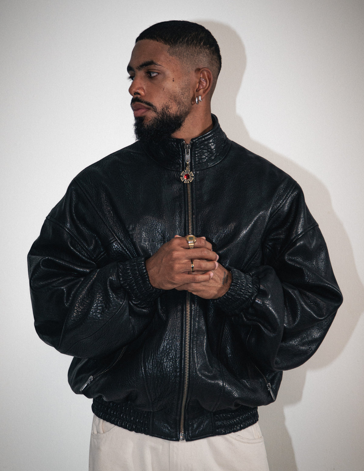OMERTA BLACK LEATHER JACKET
