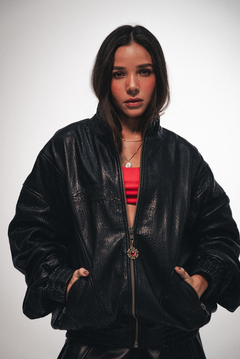OMERTA BLACK LEATHER JACKET