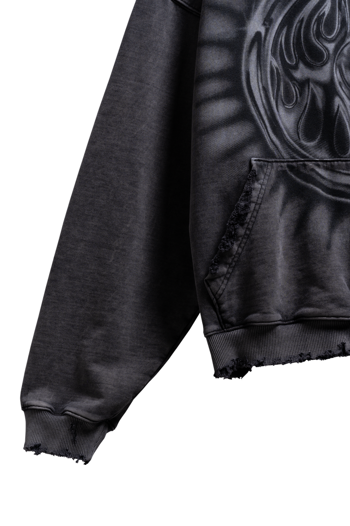 BLACK RAYO ZIP HOODIE