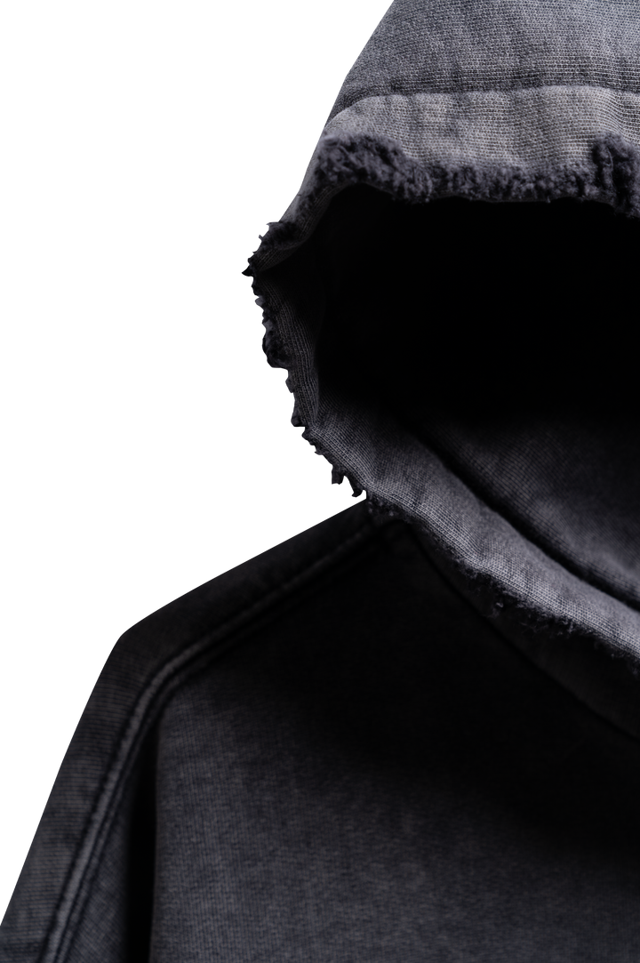 BLACK RAYO ZIP HOODIE