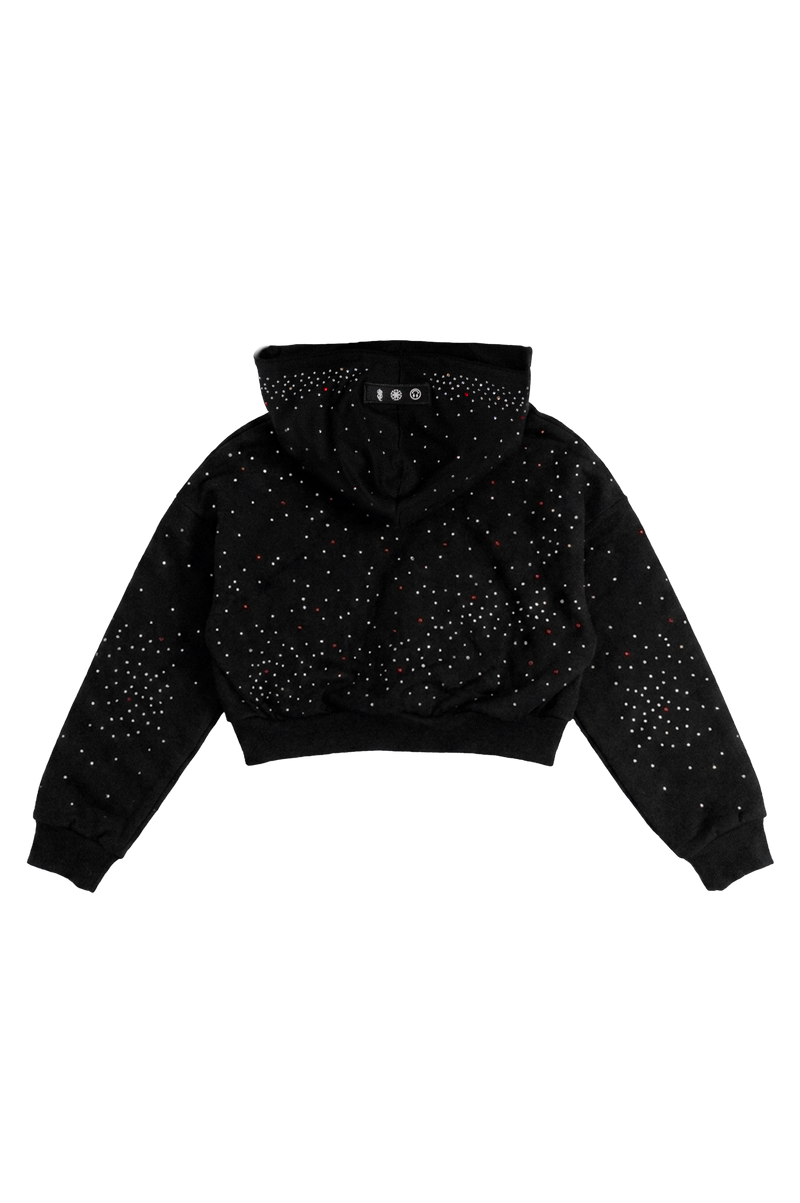 OMERTÁ BLACK CROP HOODIE