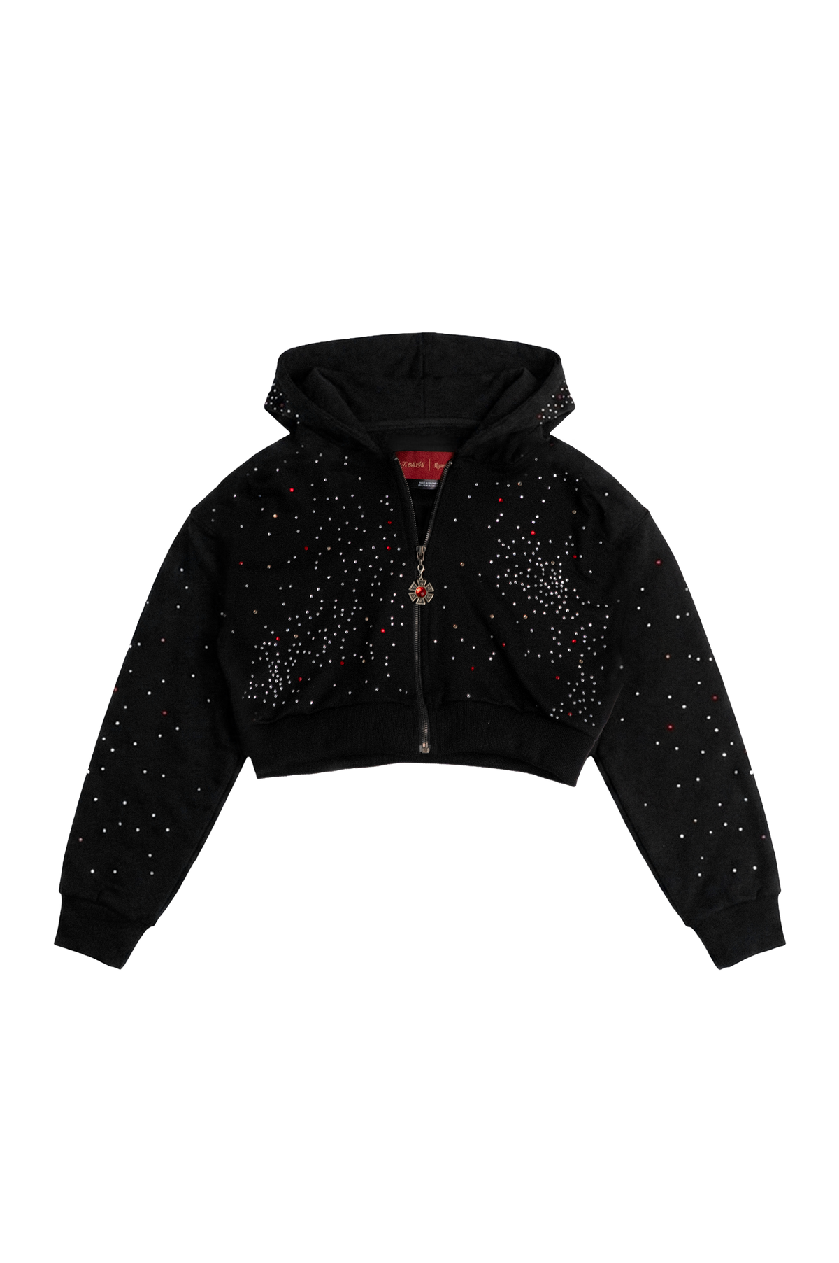 OMERTA BLACK CROP HOODIE