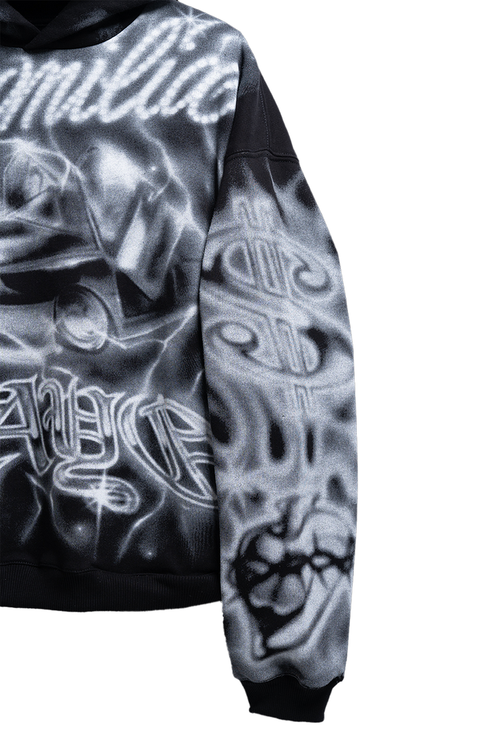 RAYO ALL OVER BLACK HOODIE