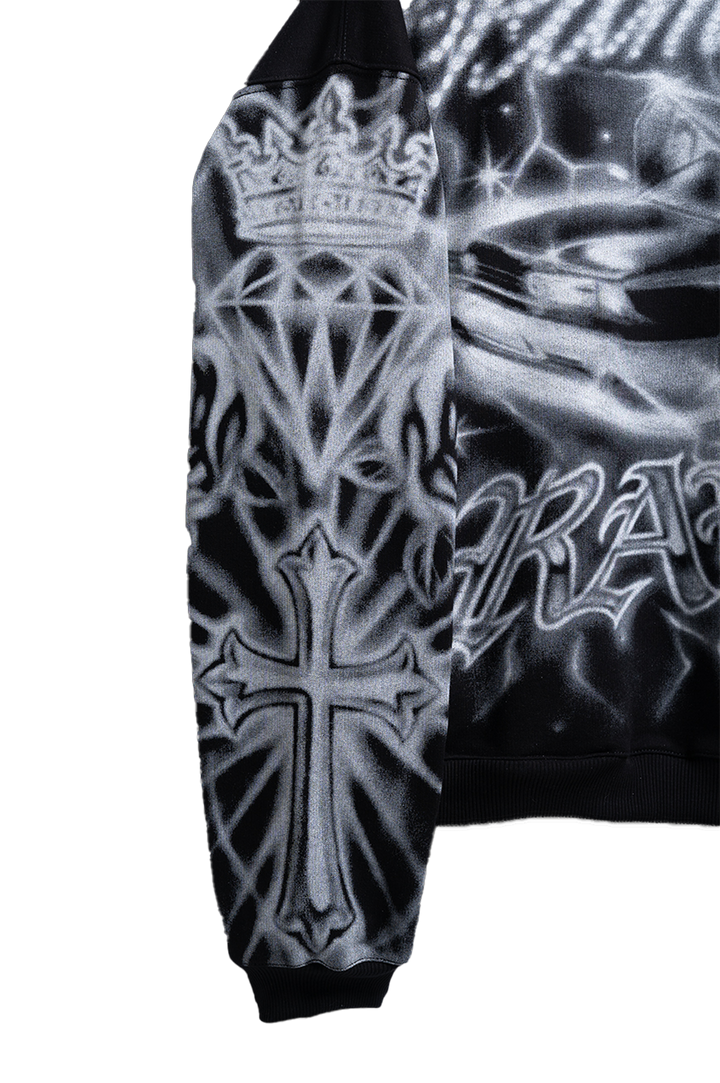 RAYO ALL OVER BLACK HOODIE