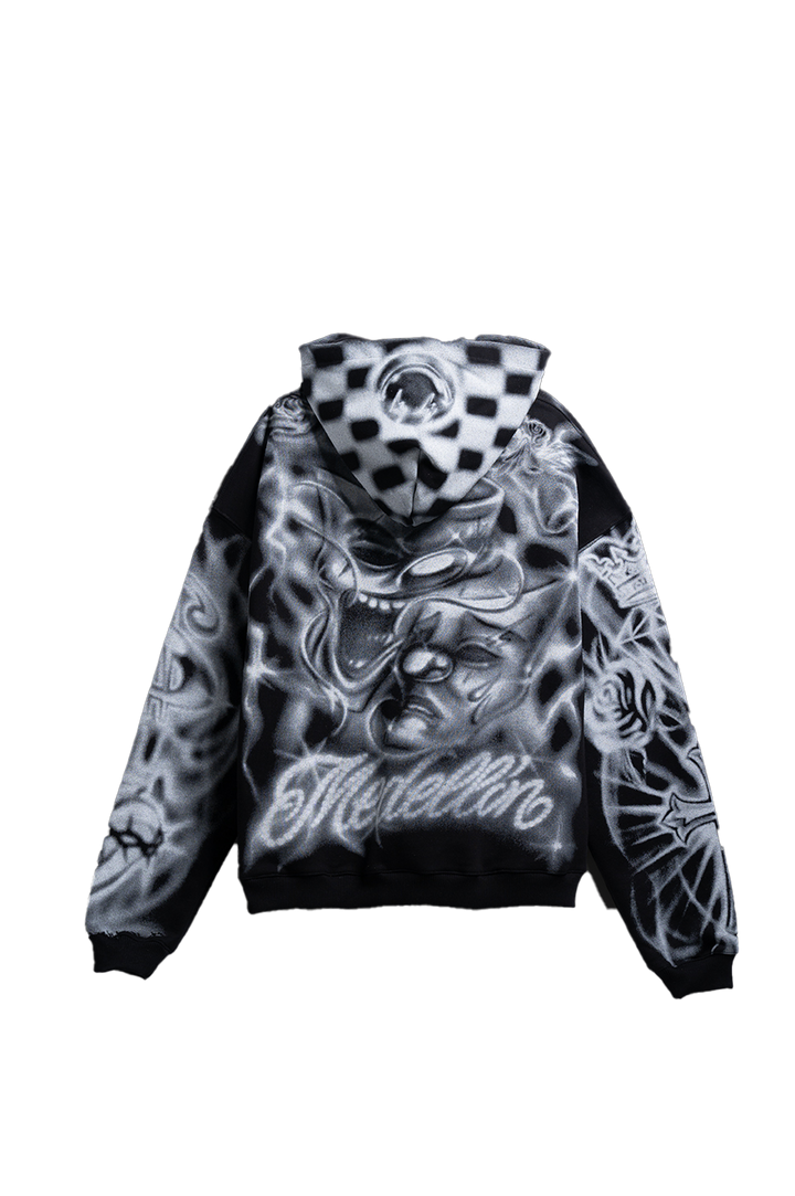 RAYO ALL OVER BLACK HOODIE