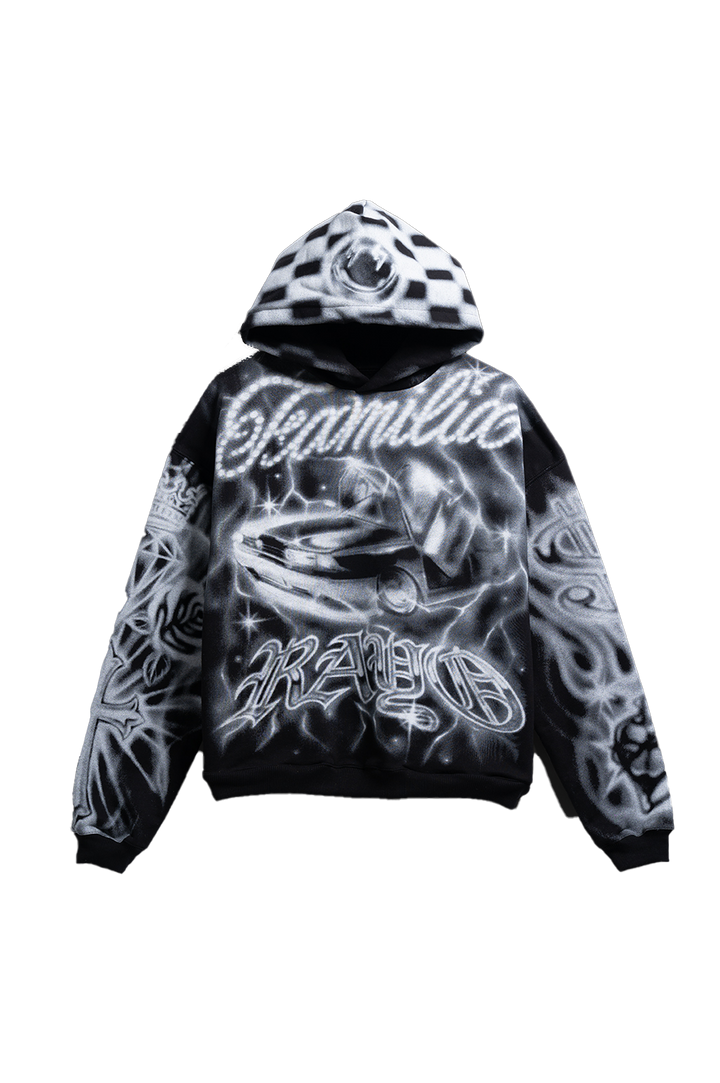RAYO ALL OVER BLACK HOODIE