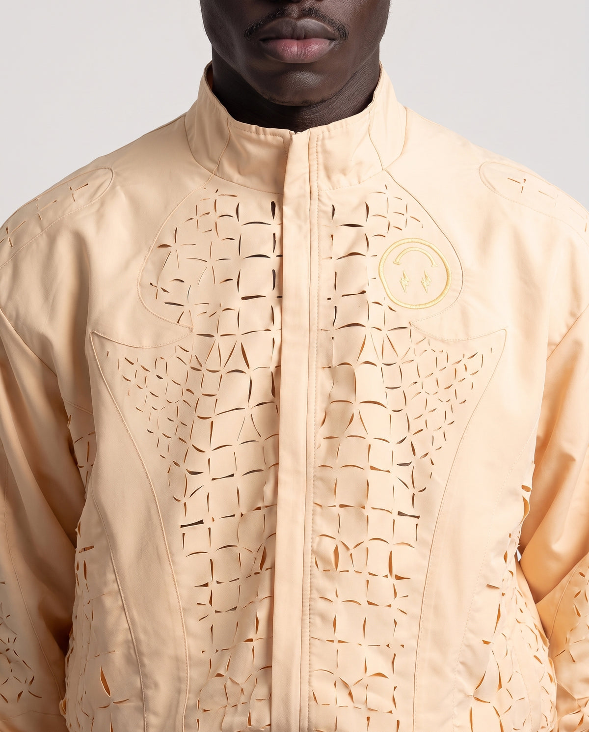 J BALVIN CROC LASER CUT TRACK JACKET YELLOW