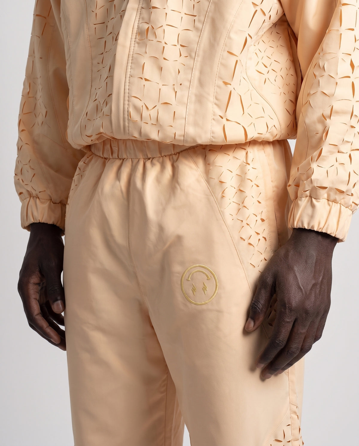 J BALVIN CROC LASER CUT TRACK PANTS YELLOW