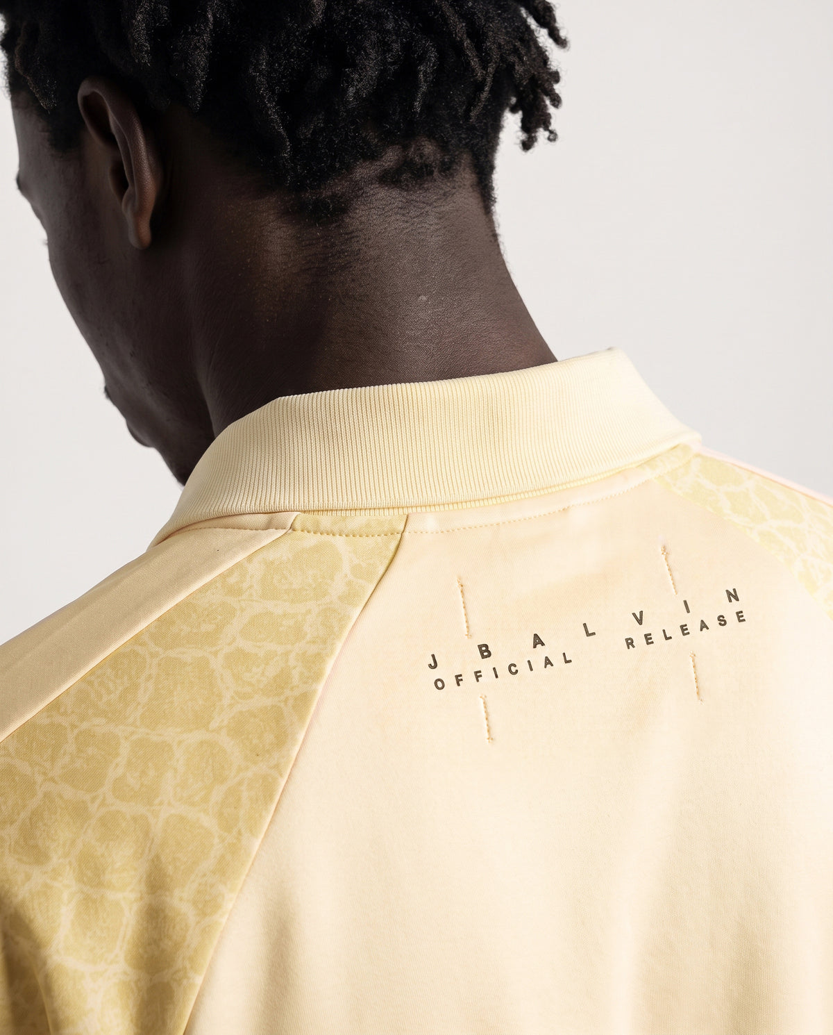 J BALVIN LONG SLEEVE CROC PANEL POLO JERSEY YELLOW