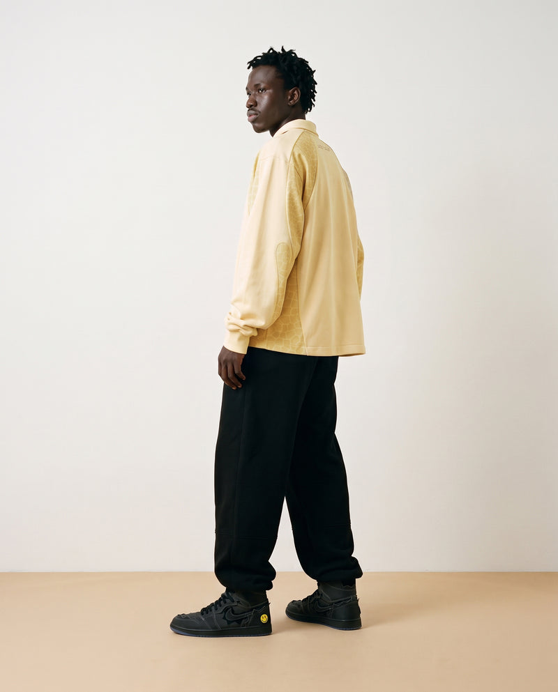 J BALVIN LONG SLEEVE CROC PANEL POLO JERSEY YELLOW