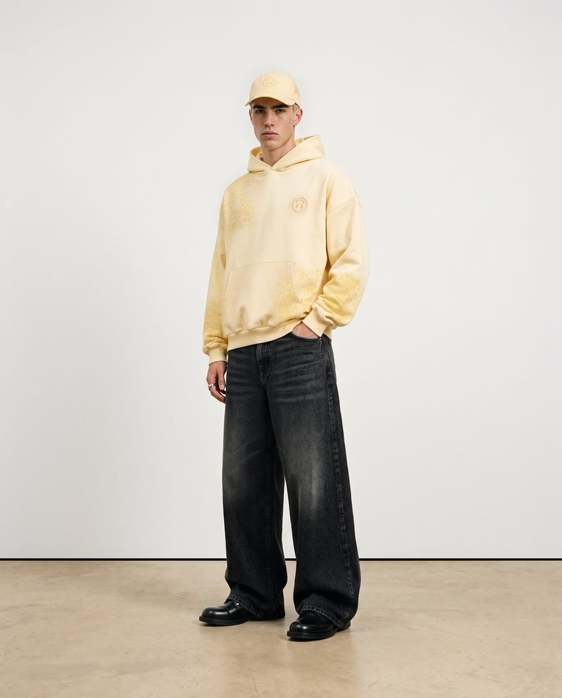 J BALVIN EMBROIDERED CROCODILE HOODIE YELLOW
