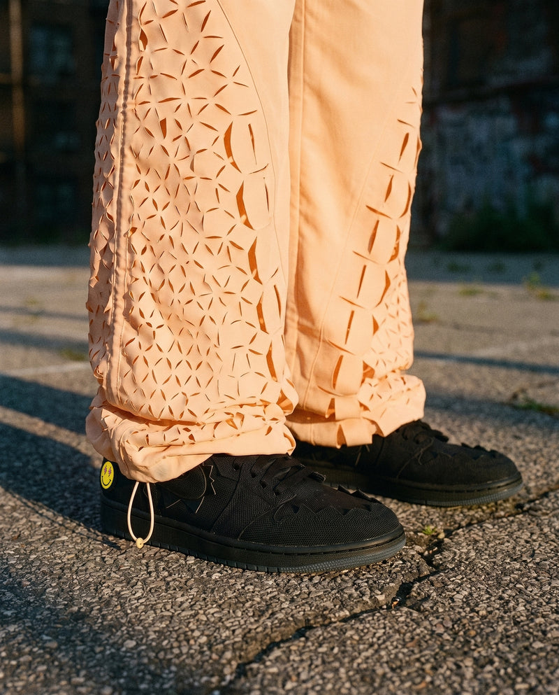 J BALVIN CROC LASER CUT TRACK PANTS YELLOW