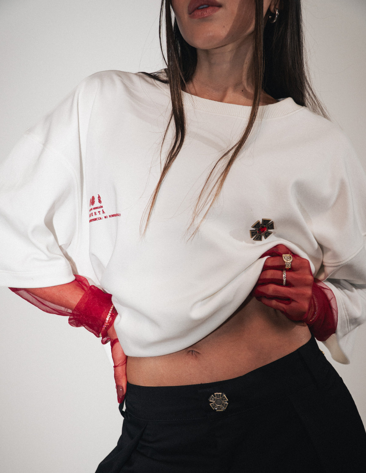 OMERTA PIN T-SHIRT IVORY