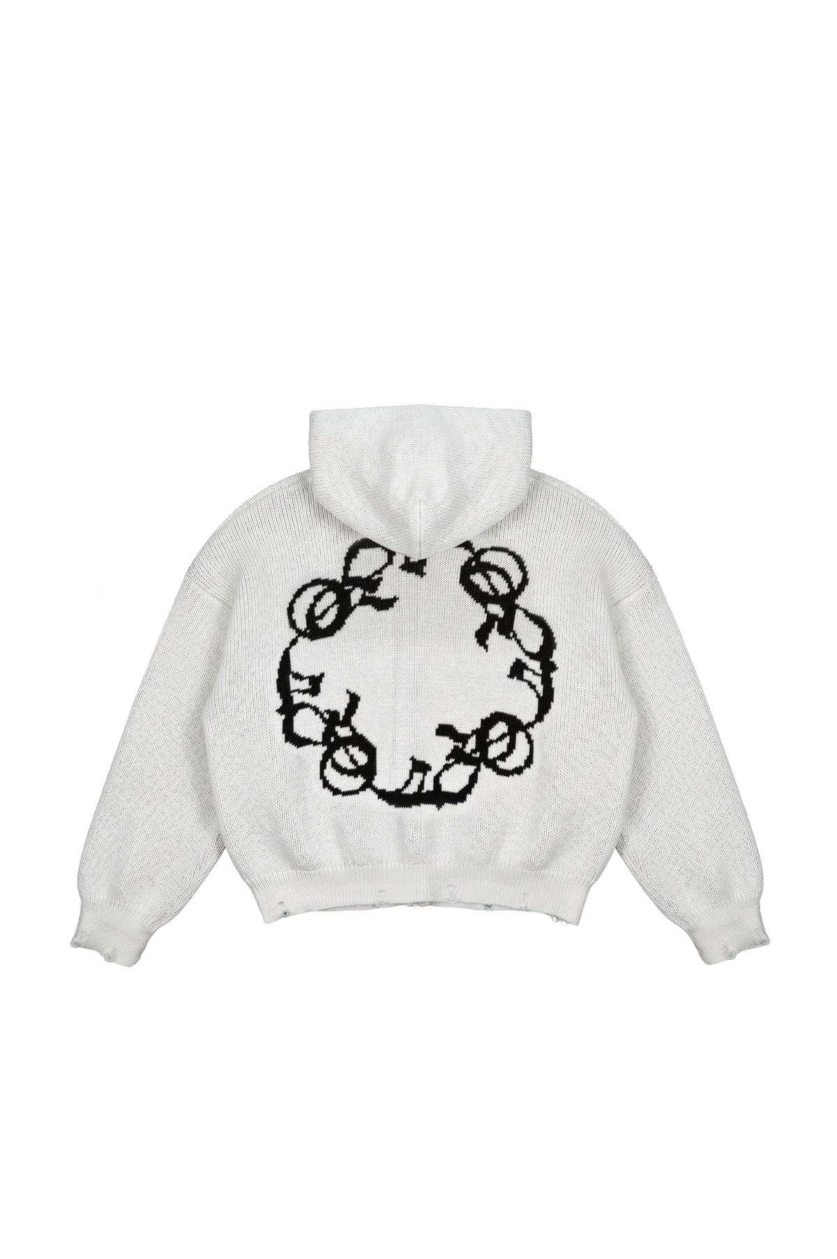 J Balvin Shop | OMERTA WHITE KNITTED ZIP HOODIE J Balvin Shop | OMERTA WHITE KNITTED ZIP HOODIE
