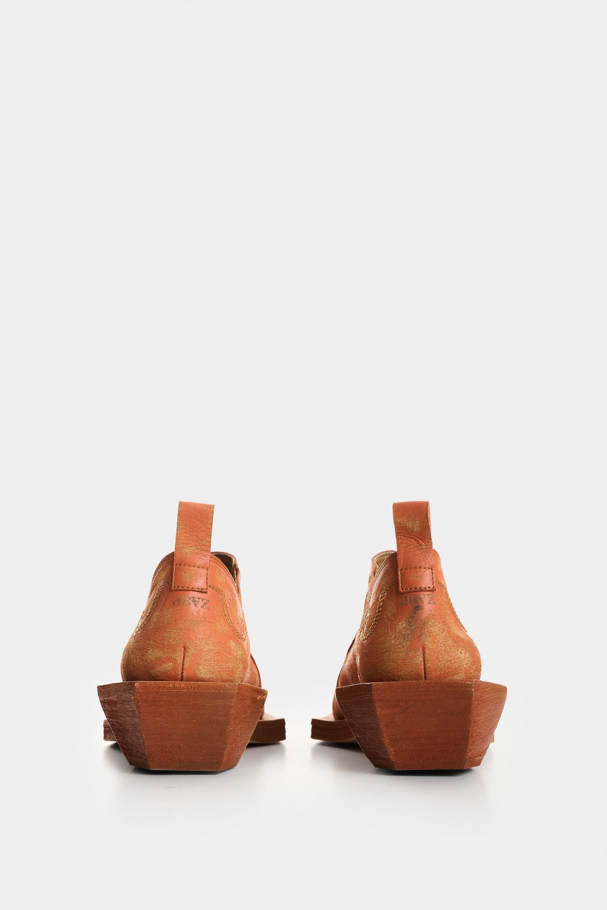 Women's Leather Western Mule Ankle Boots