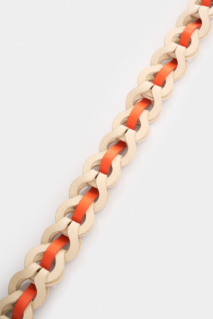 BEIGE LEATHER CIRCLES STRAP