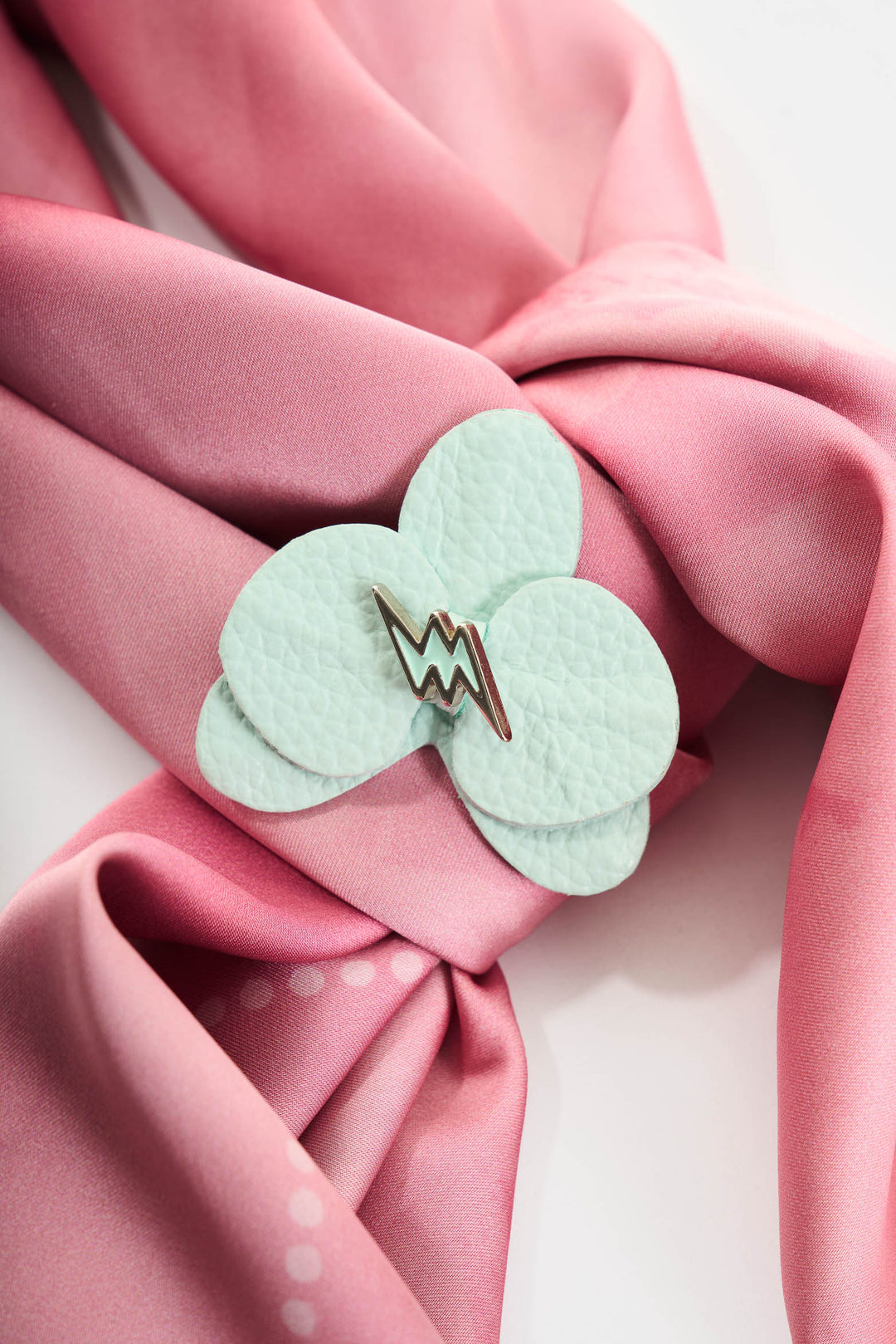 LARGE LEATHER ORCHID BROOCH