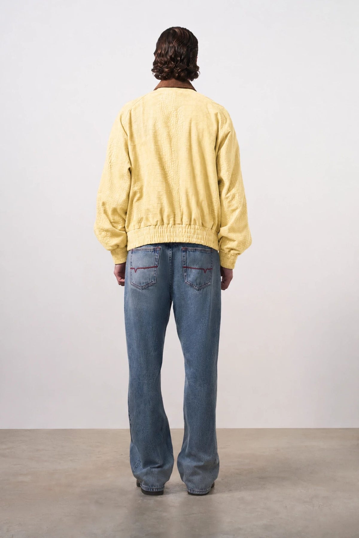 Men's Croco Suede Bomber Jacket
