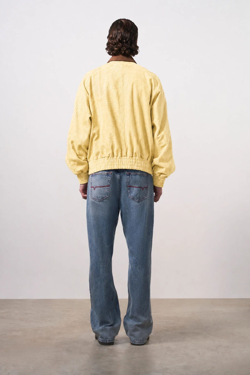 Men's Croco Suede Bomber Jacket