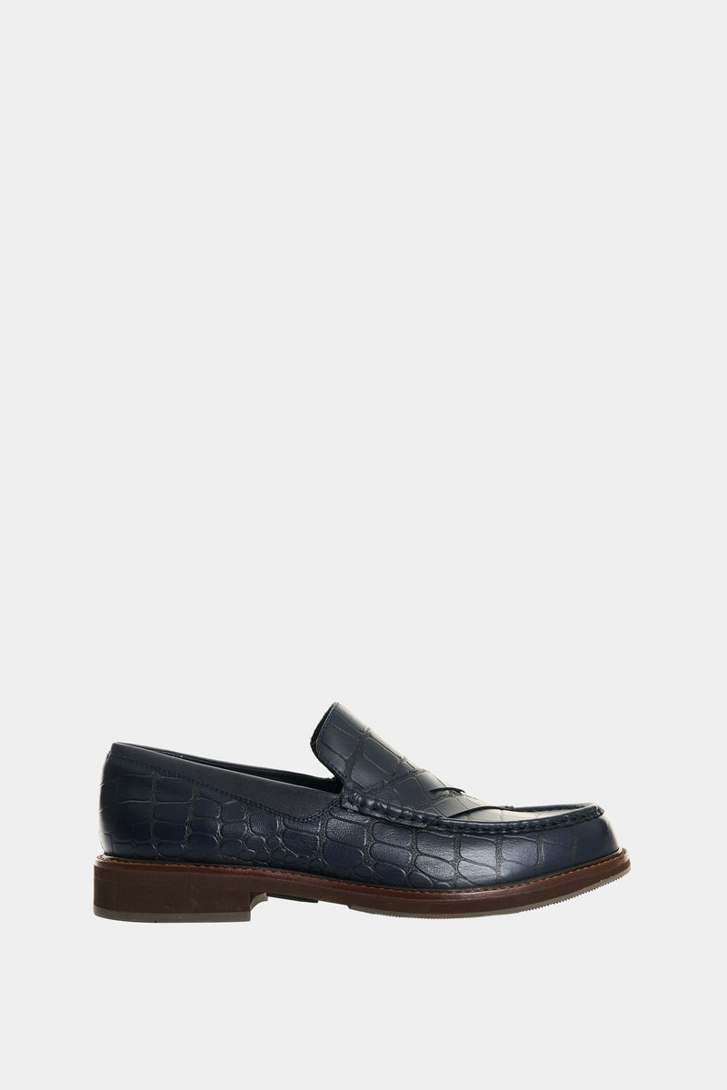 Men's Croco Leather Loafers