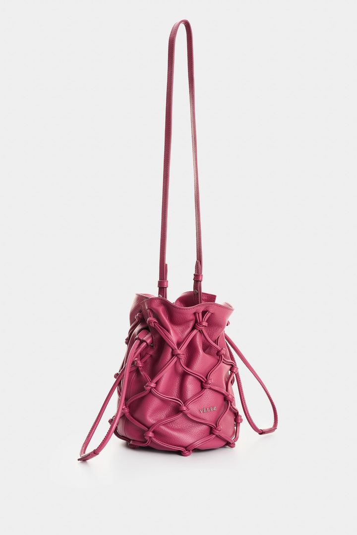 Lyra Leather Crossbody Bag with Woven Overlay for Women