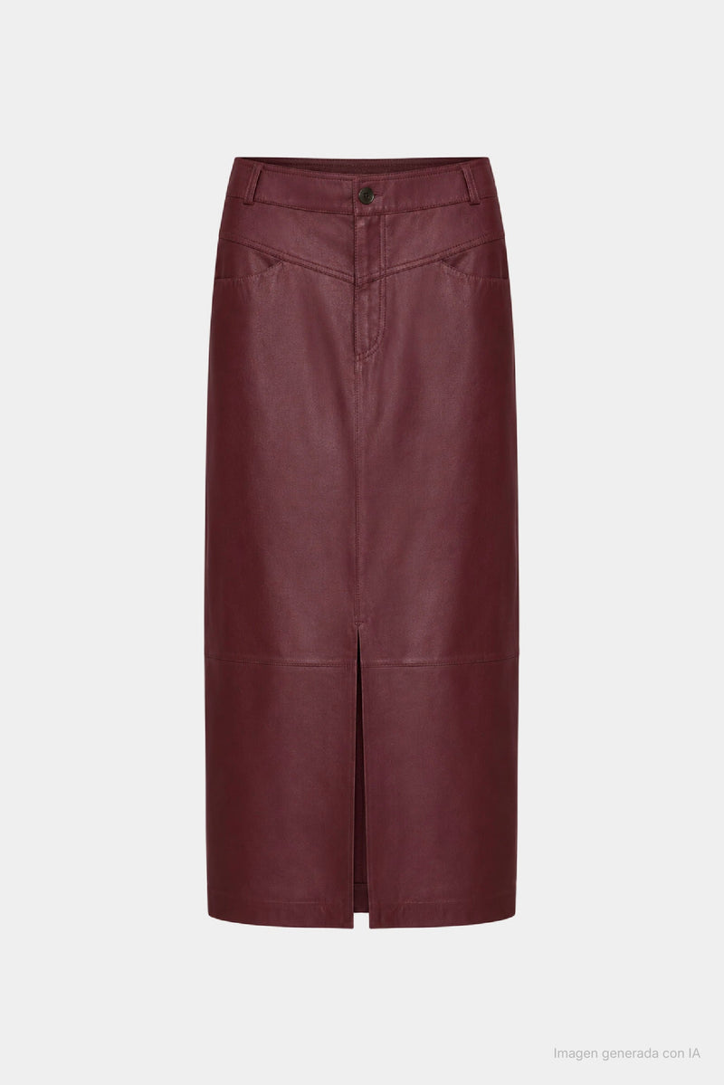 Cayena Leather Maxi Skirt for Women