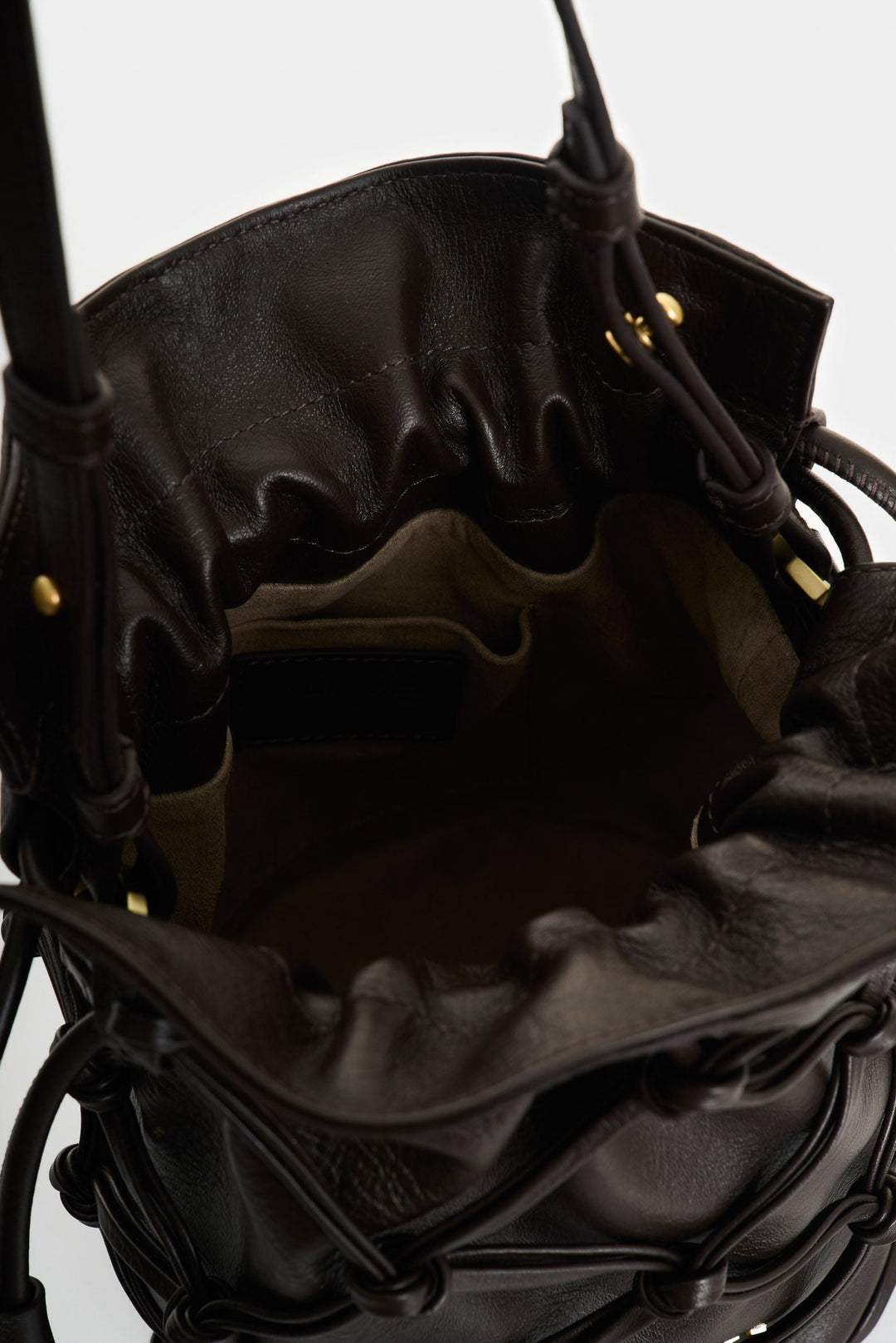 Lyra Leather Crossbody Bag with Woven Overlay for Women