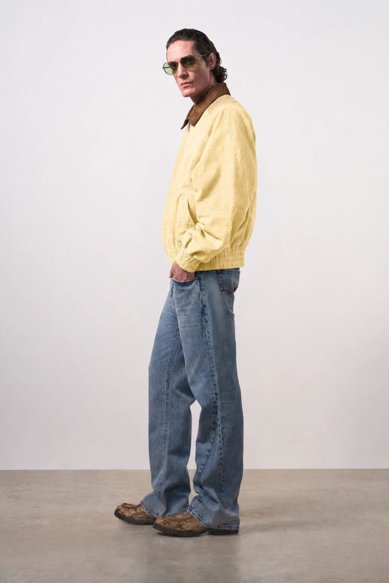 Men's Croco Suede Bomber Jacket