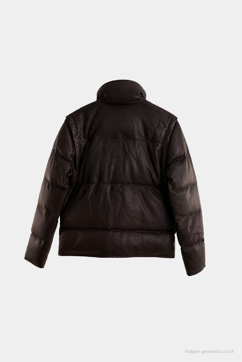 Ayme Leather Puffer Jacket for Men