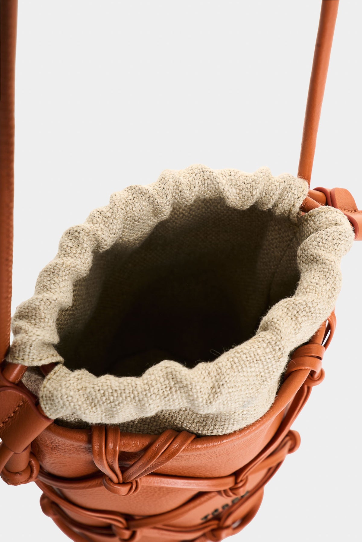 Misak Leather Crossbody Bag with Woven Overlay for Men