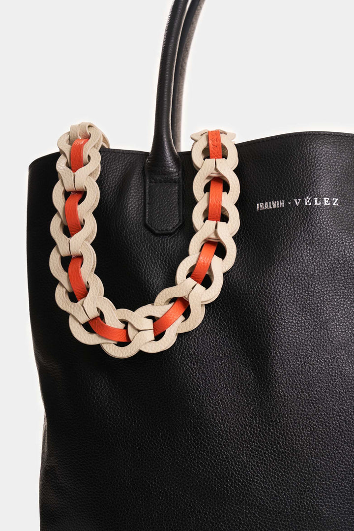 BEIGE LEATHER CIRCLES STRAP