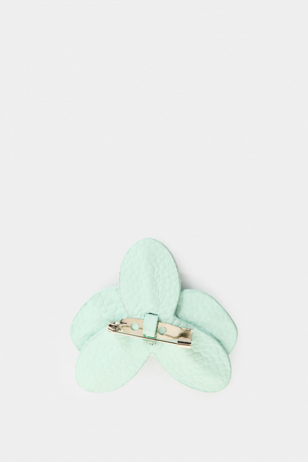 AQUAMARINE SMALL LEATHER ORCHID BROOCH