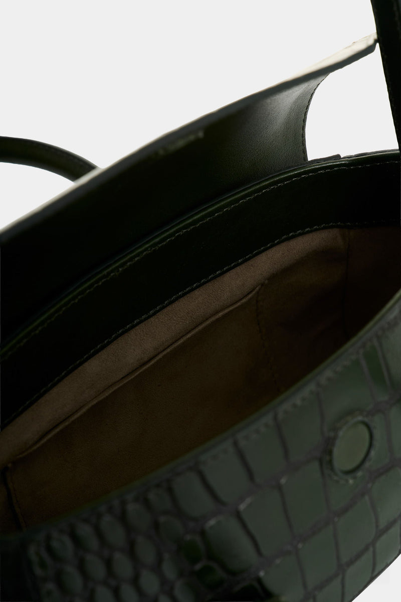 Men’s Mini Croc-Embossed Leather Crossbody Bag