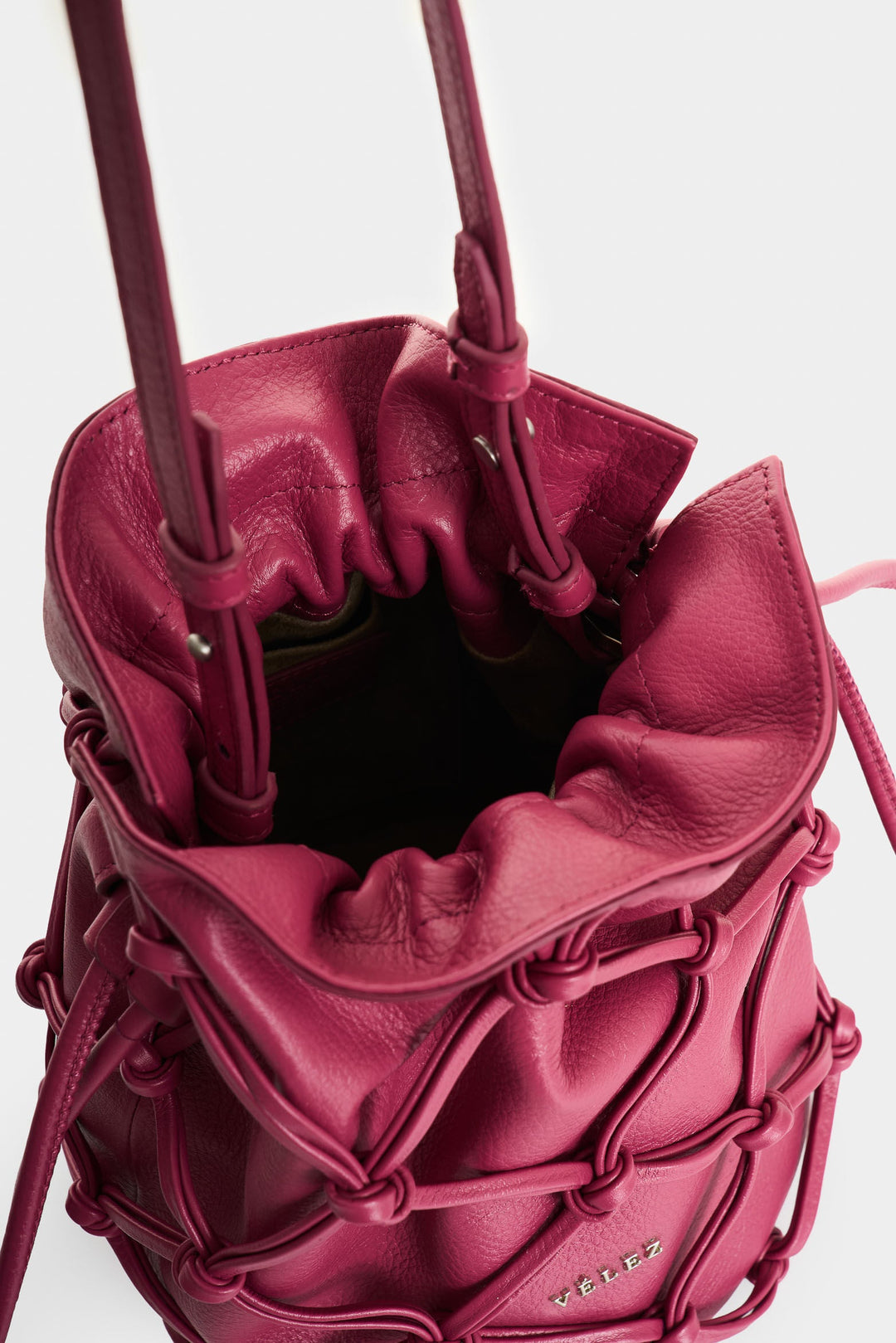 Lyra Leather Crossbody Bag with Woven Overlay for Women