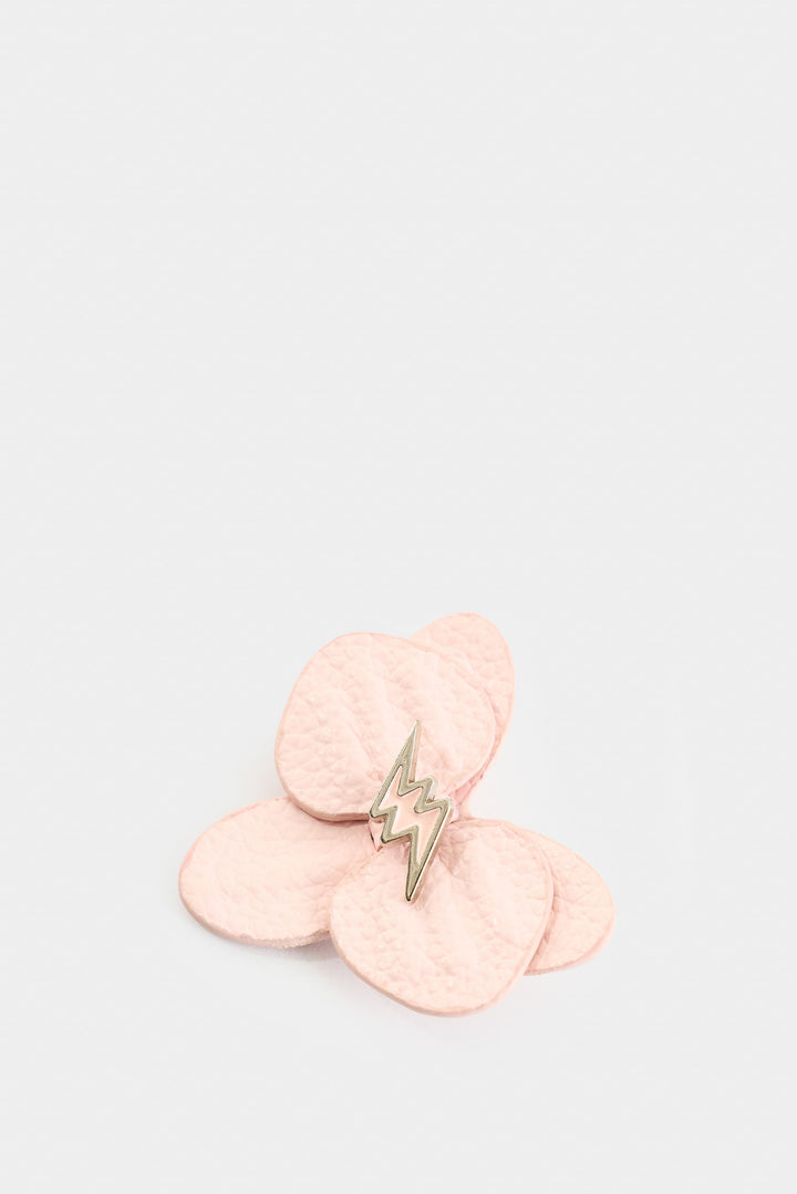 PINK SMALL LEATHER ORCHID BROOCH