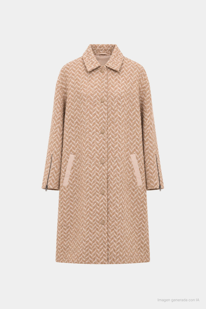 Nare Oversized Woven Leather Coat for Women