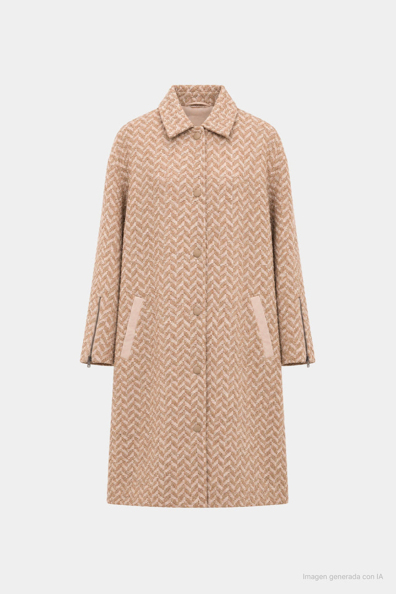 Nare Oversized Woven Leather Coat for Women
