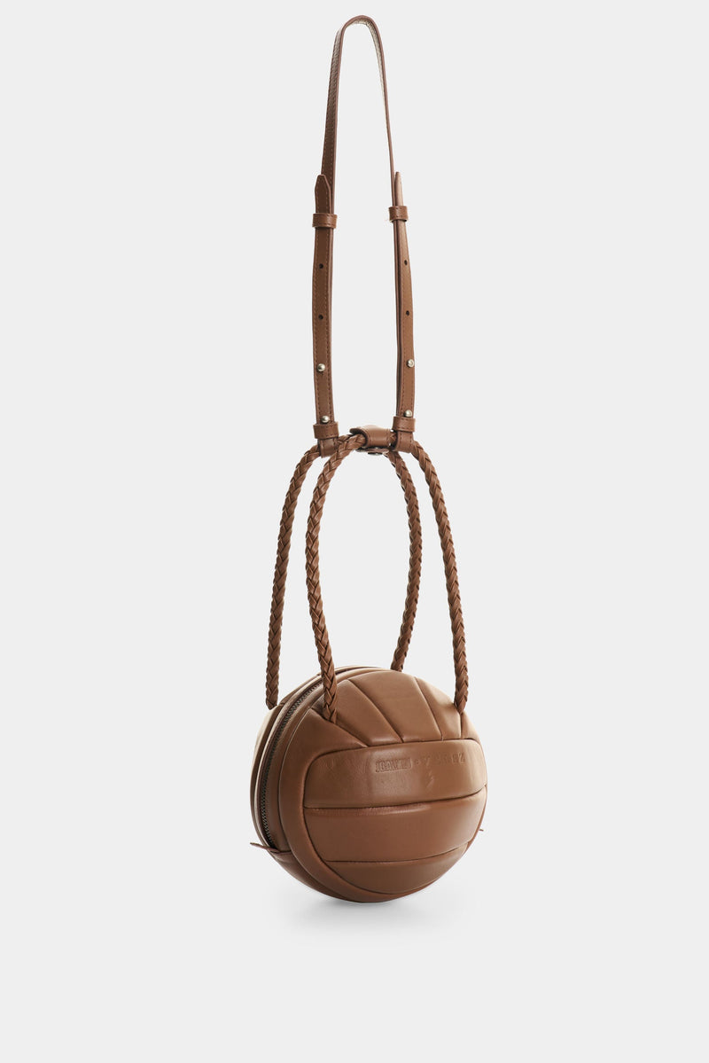 Men's Soccer Ball Leather Crossbody Bag