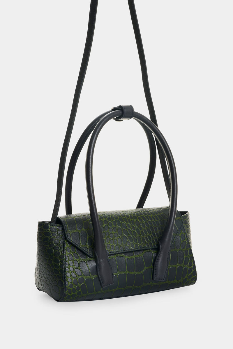 Men’s Mini Croc-Embossed Leather Crossbody Bag