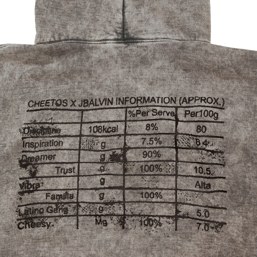 J BALVIN X CHEETOS FLAVORED FAMILIA HOODIE GREY
